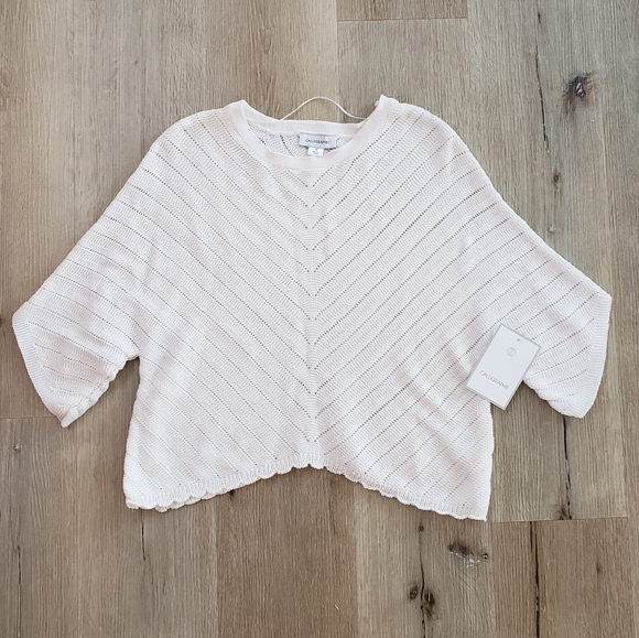 Calligraphie Tops - CALLIGRAPHIE Crop Knit Ivory Sweater